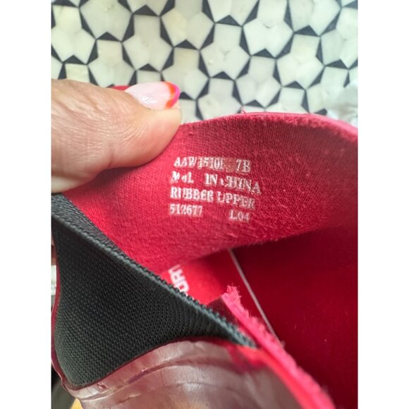 Polo Sport Ralph Lauren Red Rain Boots Size 7B Womens Slip-On Waterproof Chelsea - Picture 8 of 9